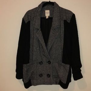 Mixed fabric coat